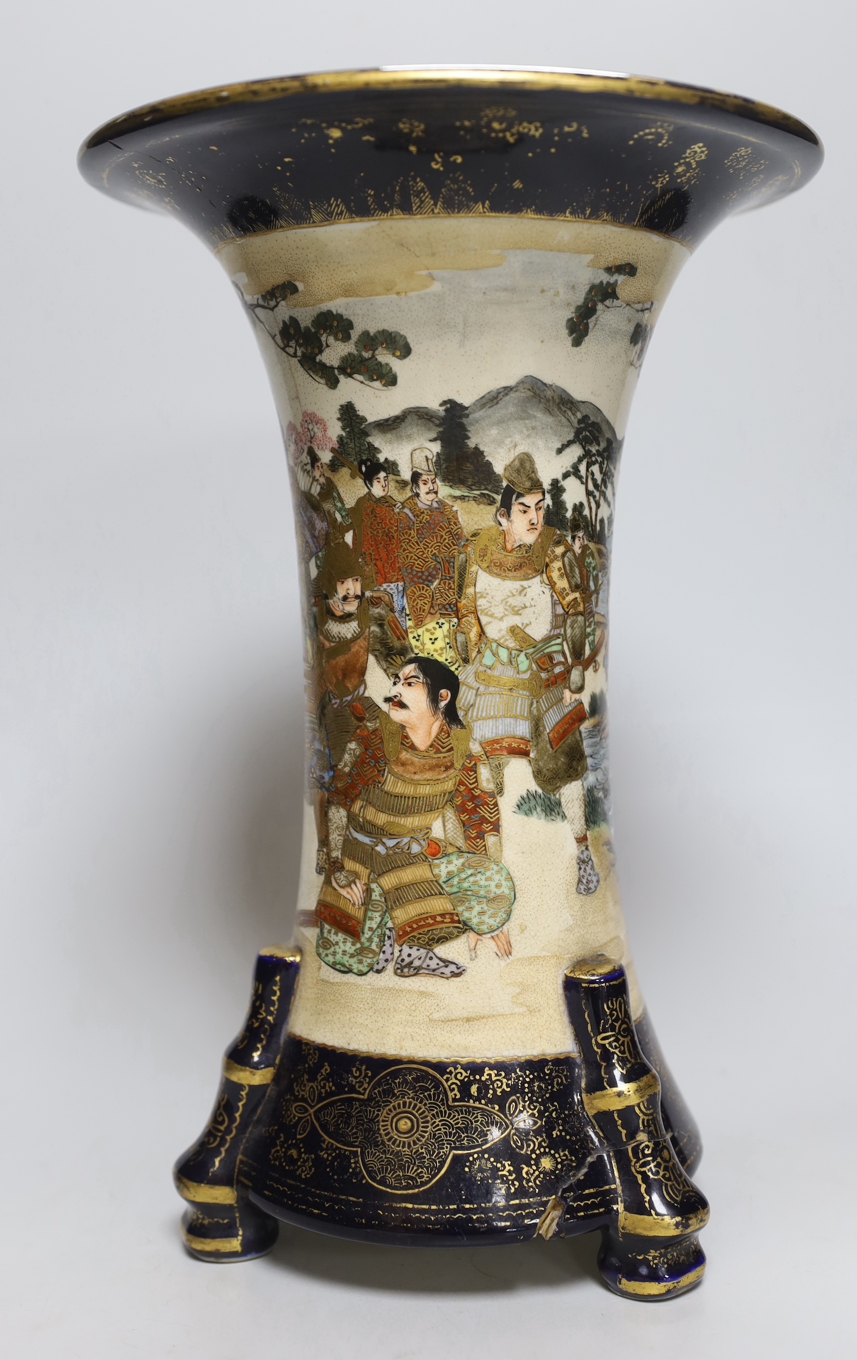 An early 20th century Japanese Satsuma vase, 31cm